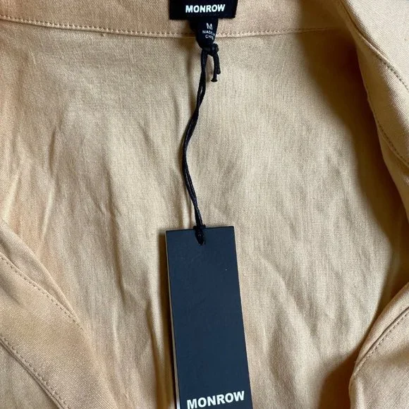 MONROW - LINEN SLEEVELESS BUTTON DOWN - SAND - SIZE MEDIUM - Picture 6 of 9